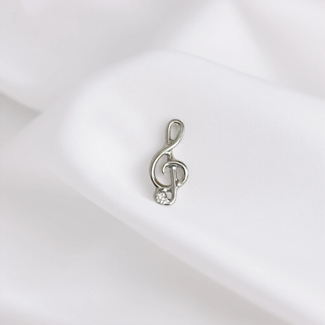 钛合金耳饰 「八音符」f136医用植入级钛合金耳钉耳蜗耳骨钉唇钉S25