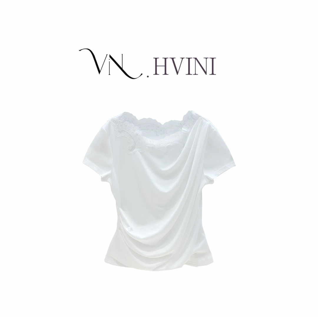 【蕾丝雕花】2025夏季新款时尚休闲气质T恤上衣L5002