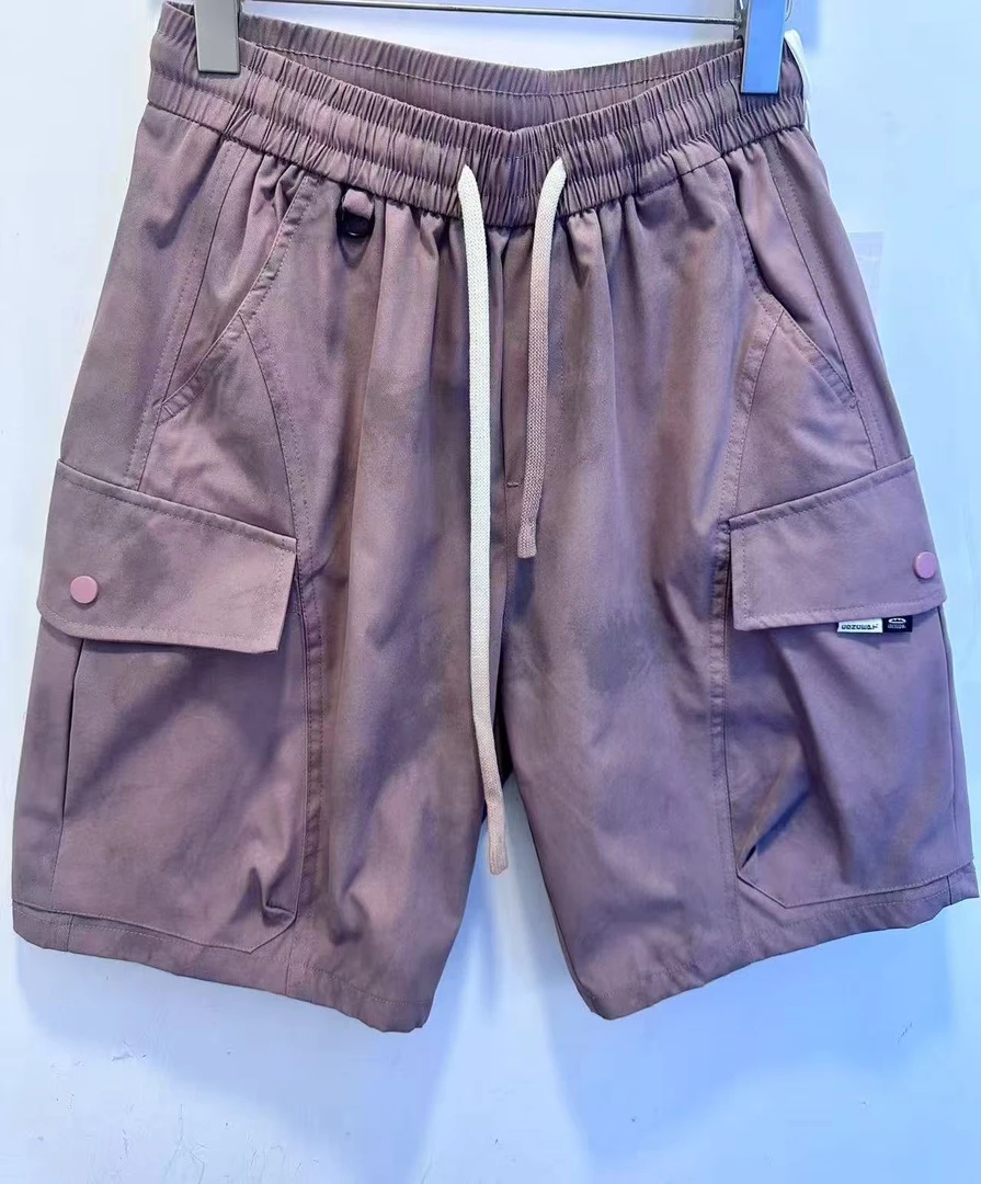 男薄款五分裤运动风速干夏季短裤水洗松紧腰老钱风