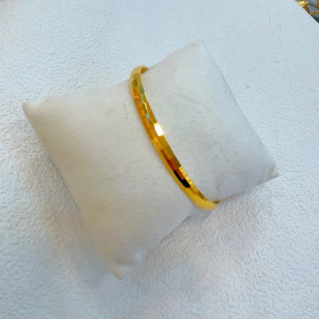 钛钢手镯 335手镯爆款白搭时尚金色素圈气质亮面百搭简约精美