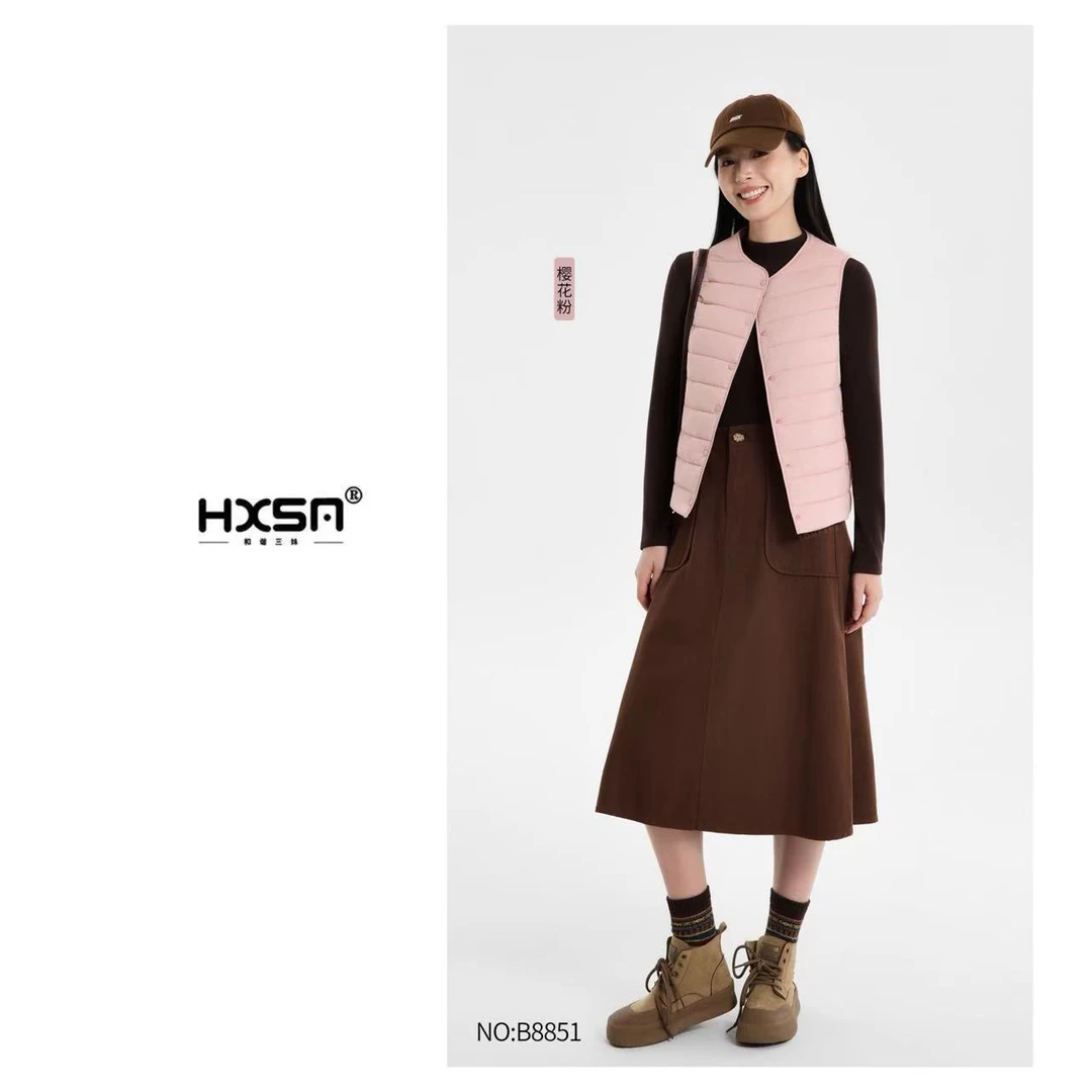 HXSM「女羊毛空气马甲」秋冬轻暖时尚百搭圆领马甲B8851