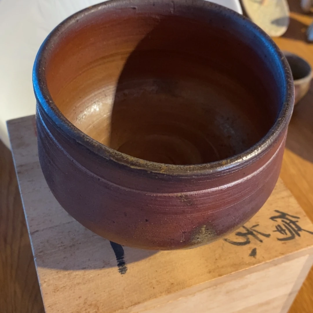 梅***子瓷片备前烧抹茶碗