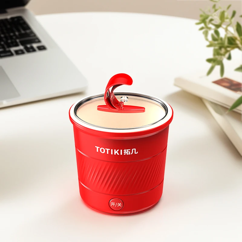 TOTIKI/拓几1.1L电煮杯1-2人电热泡面桶学生宿舍小巧中国红旅行锅