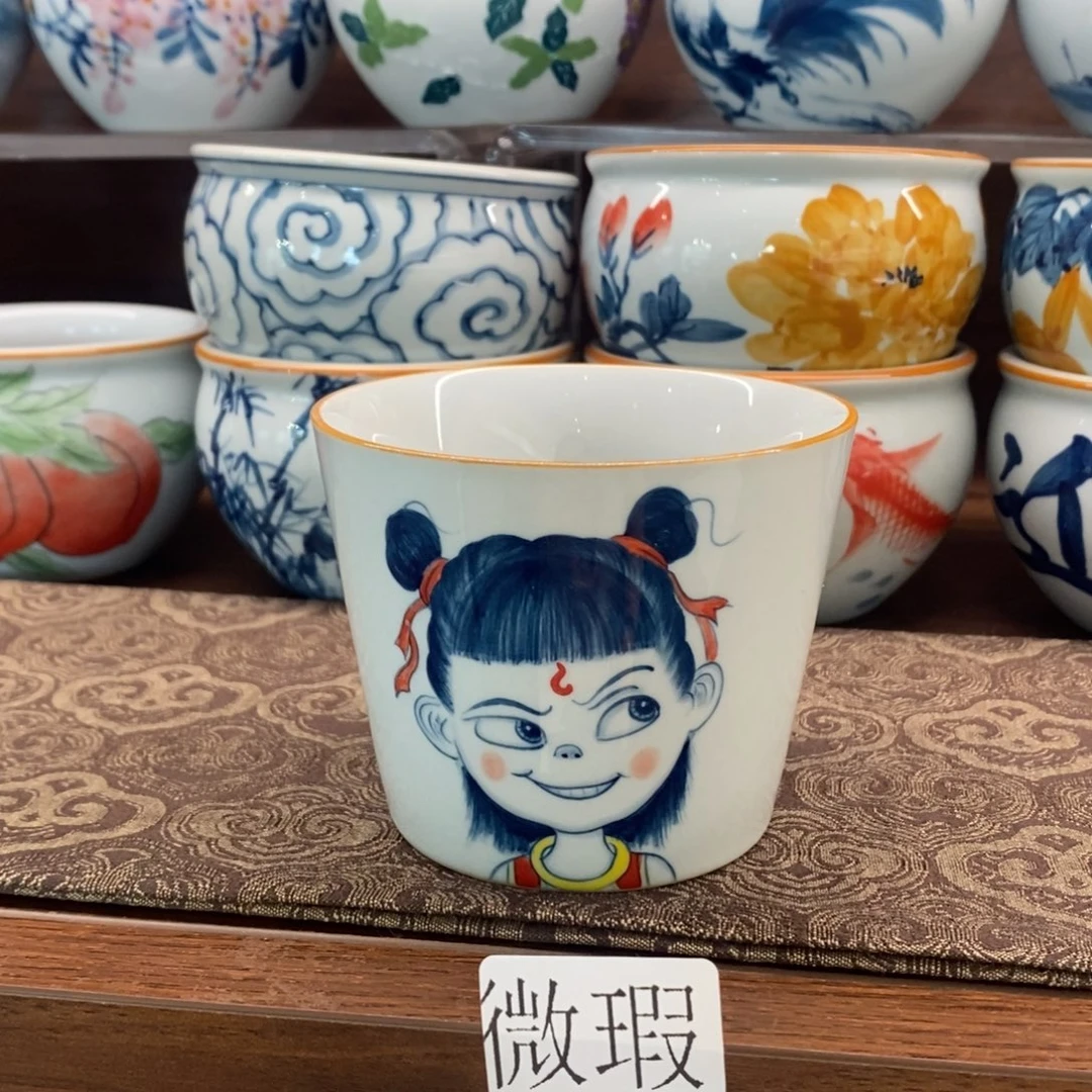 釉下彩老陶泥手工绘制