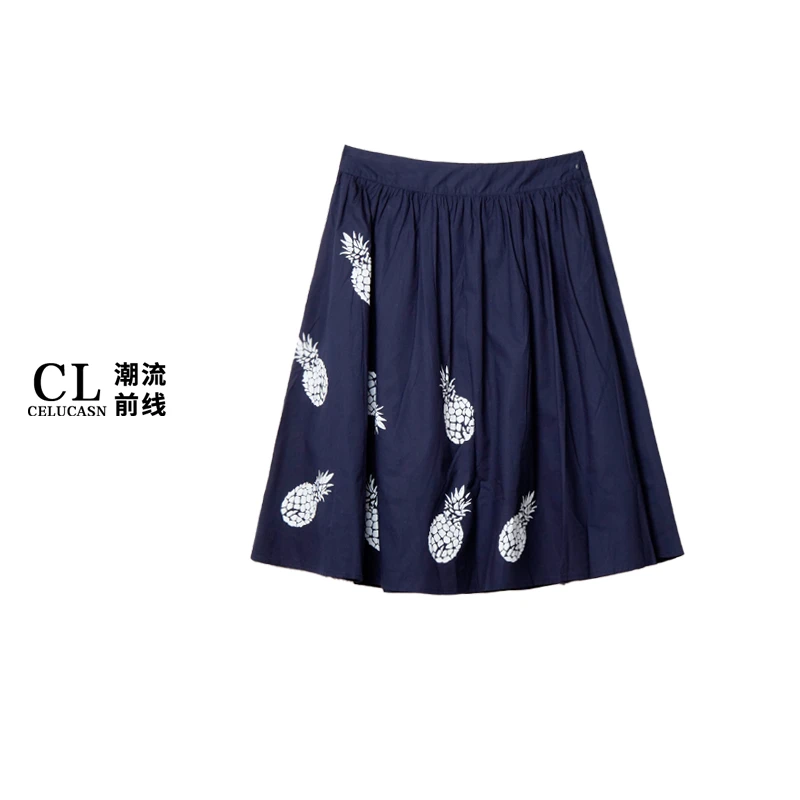 E6JI5236#夏季新款文艺复古半裙满分棉女装半身裙百搭显瘦裙子