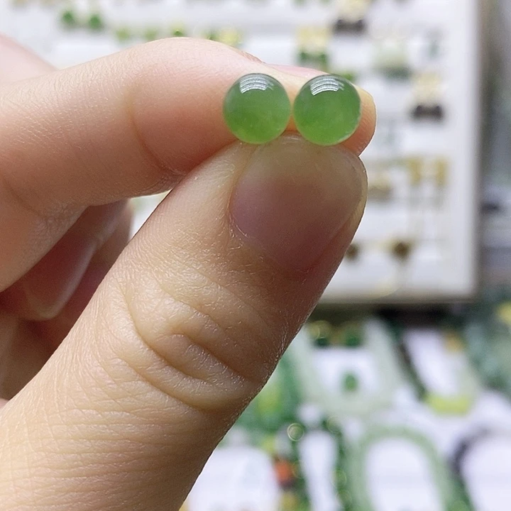 和田玉银S925镶嵌耳饰