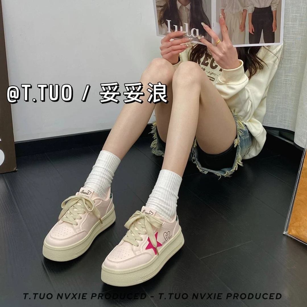厚底休闲板鞋2025春季新款时尚日系运动低帮复古小众韩版女鞋百搭