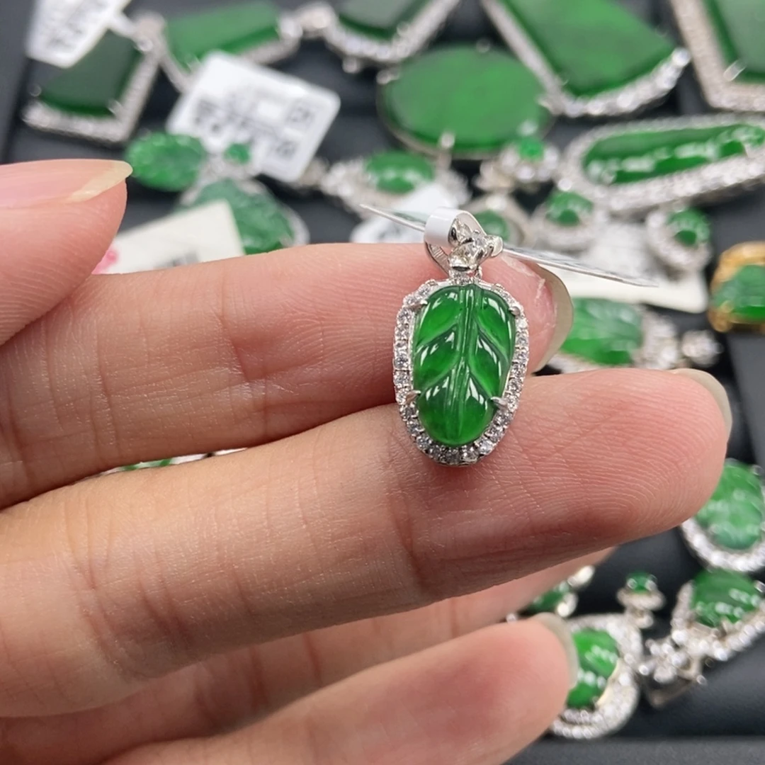 翡翠银S925镶嵌吊坠(不含链)