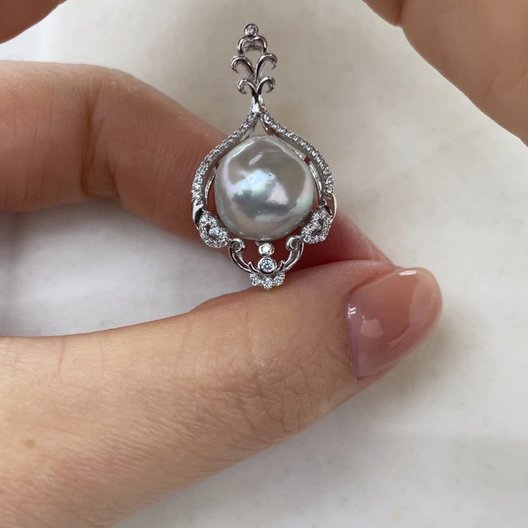 颈饰海水珍珠银S925镶嵌