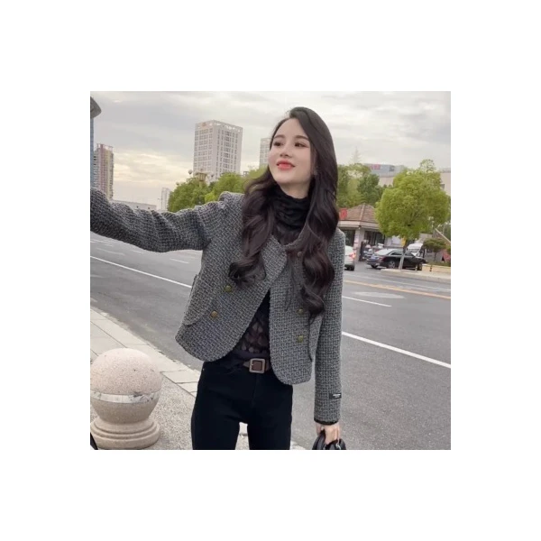 欧洲站小个子订制小香风名媛法式气质高级感短款上衣外套女1237