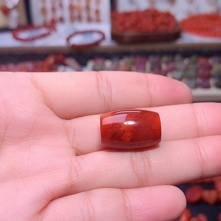 未镶嵌南红南红玛瑙牛血火焰桶珠