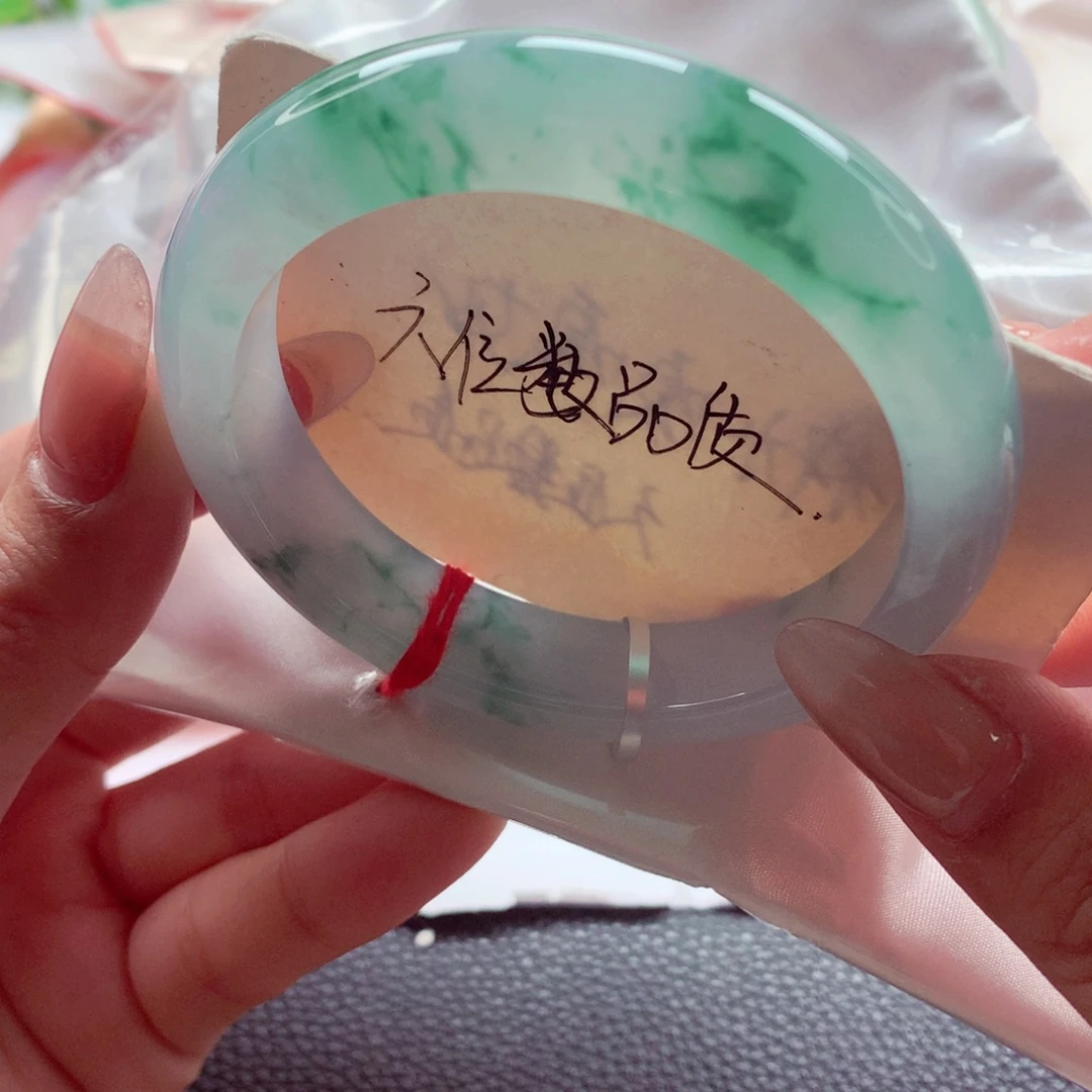 哇***啦翡翠未镶嵌手镯师妹59冰飘花灵感超绝美