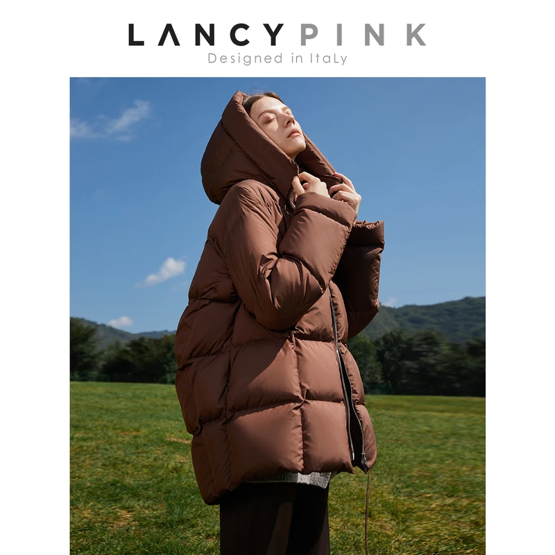 朗姿欧洲EiLEEN ELITEE白鹅绒设计感连帽羽绒服外套冬季新面包服