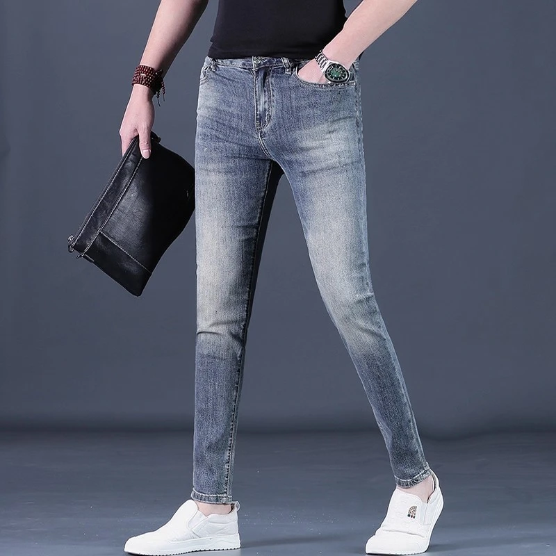 Cebrodz牛仔裤男款夏季潮流修身型小脚男士上新休闲长裤潮牌男裤