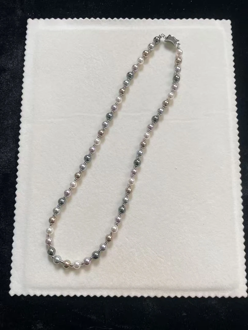 五色满天星6mm45cm元宝扣链