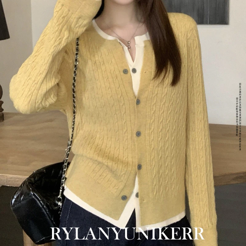 RYLAN假两件针织衫设计感毛衣外套