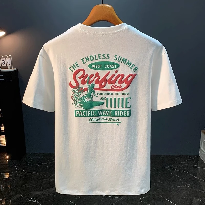 LEIGHZ/雷茨夏季爆款短袖t恤男士修身半袖百搭时尚休闲印花体恤