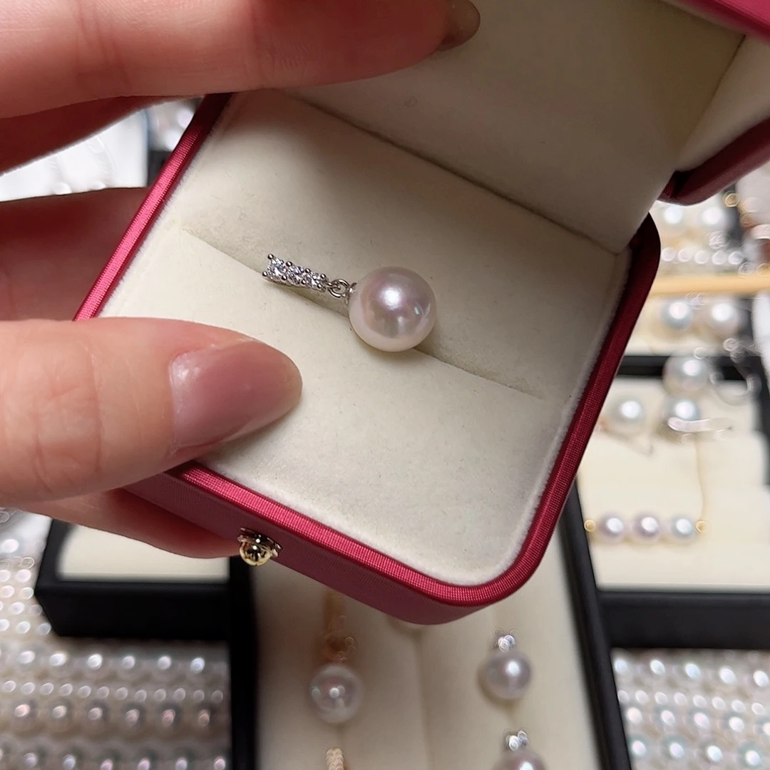 银S925镶嵌颈饰淡水珍珠