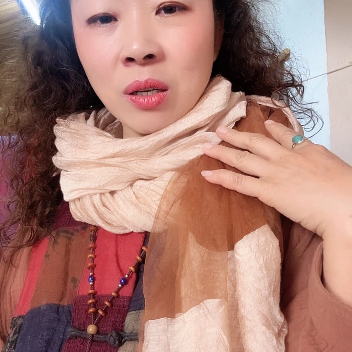 瓷真丝➕棉围巾莲蓬