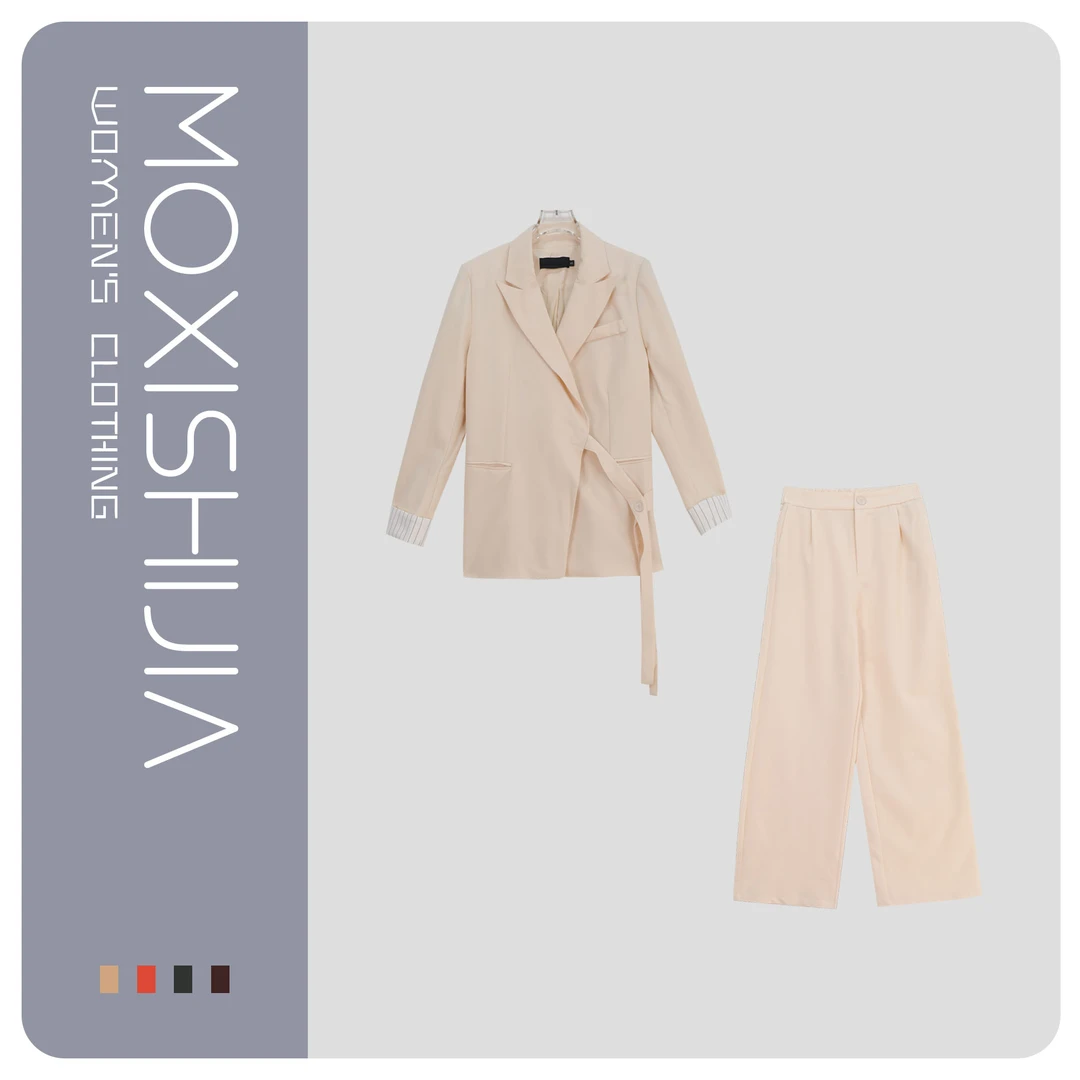 设计感西装外套小众长裤套装S653