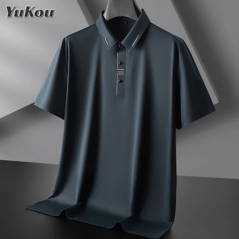 【父亲节礼物】高级大码冰丝t恤男夏季宽松肥佬胖子短袖肥佬POLO