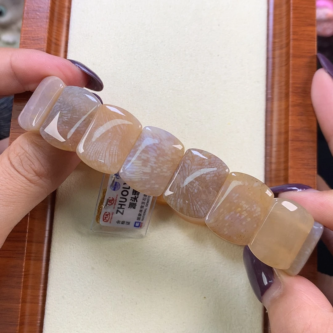 【闪购商品】颈饰未镶嵌硅化珊瑚（珊瑚玉）浅糖冰底凤尾（14号）