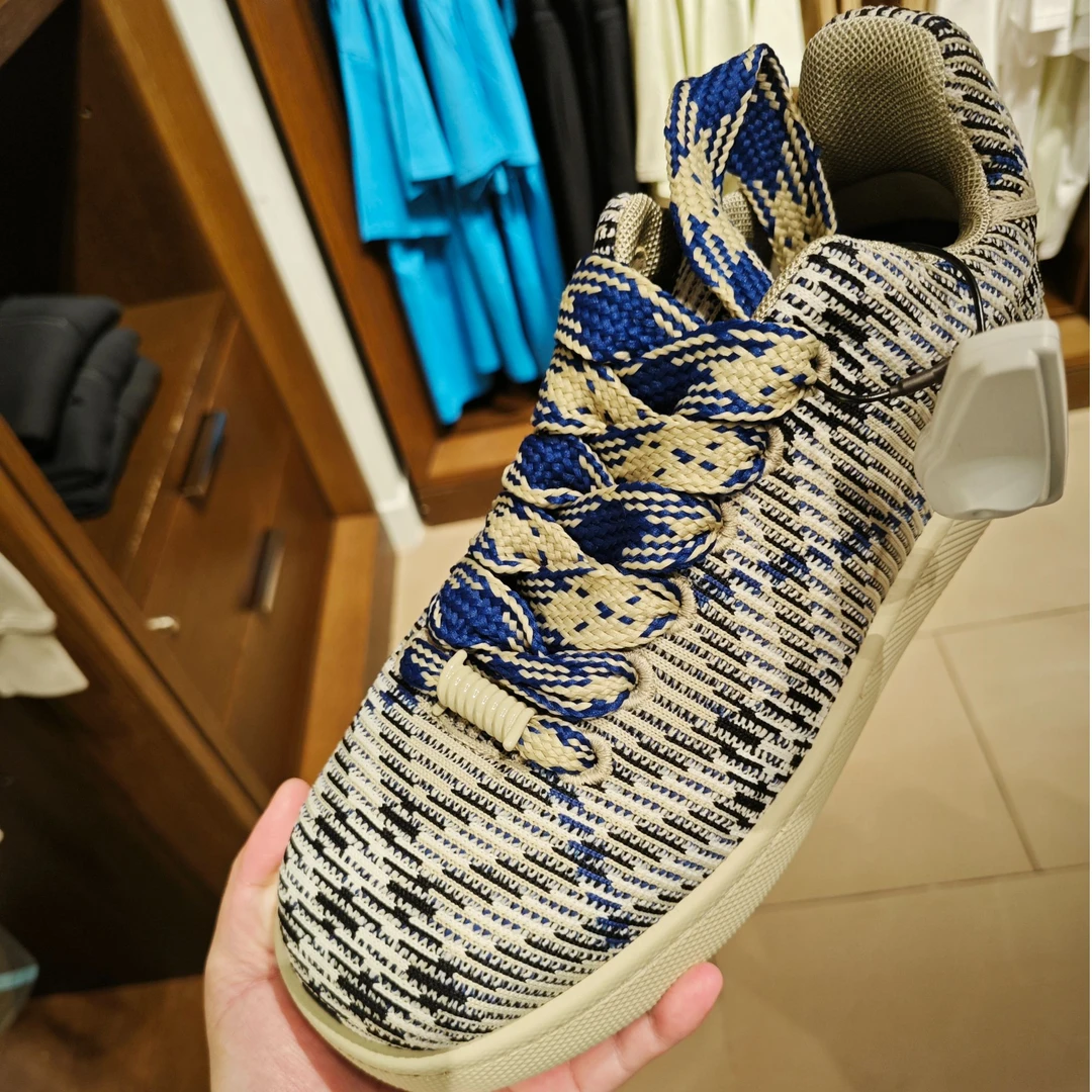 【巴黎直邮】Burberry博柏利男鞋灰蓝色圆头系带板鞋休闲鞋80884871