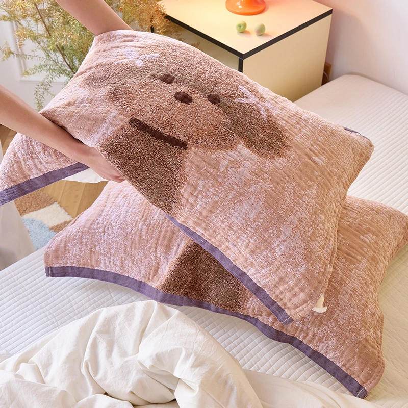 【京かわ会社】纯棉枕巾一对装情侣枕头盖巾柔软透气不掉毛52*75cm