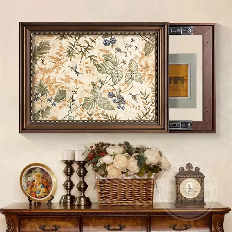 入户电表箱装饰画美式复古遮挡配电箱挂画2025新款免打孔高级感