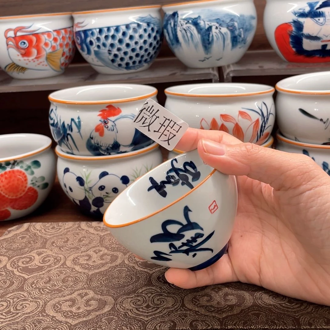 微瑕釉下彩纯手绘