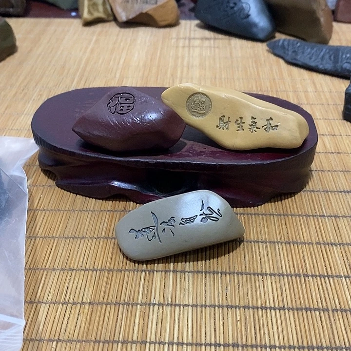 清***觞原石雕刻工艺品手把摆件