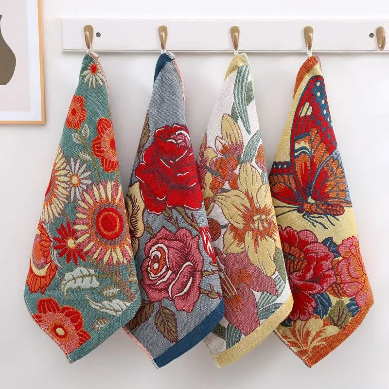 四条装    蝶语花香 纯棉方巾 亲肤 柔软