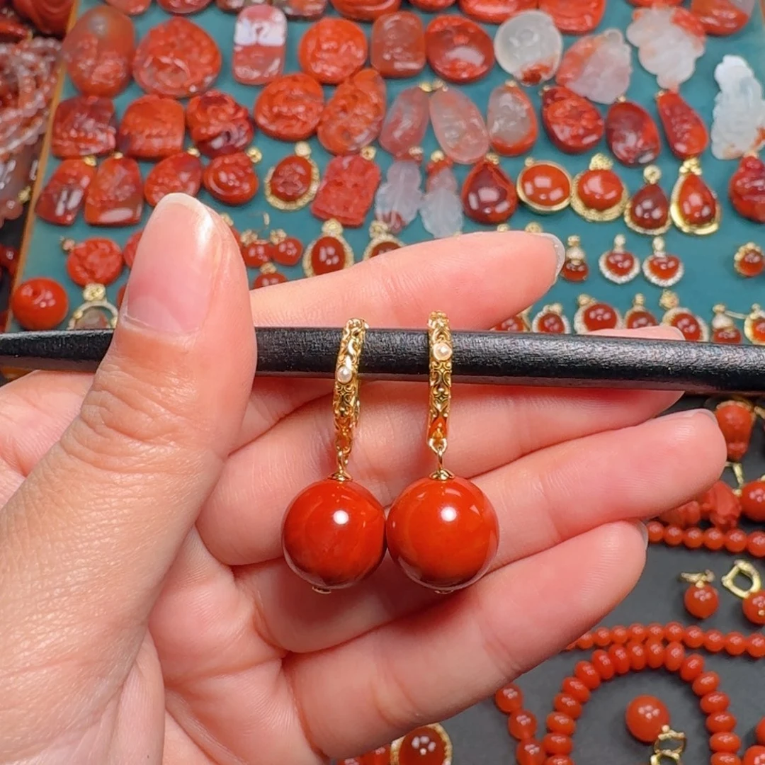 南红玛瑙南红13+银S925镶嵌