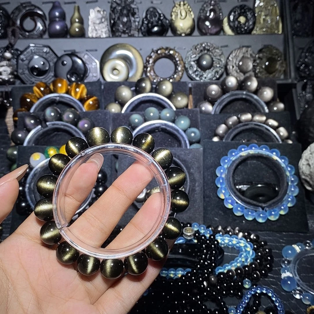 黑曜岩未镶嵌手链弃**渊