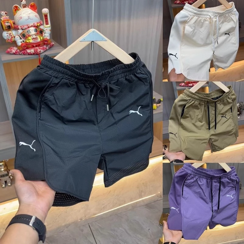 特大码300斤冰丝休闲短裤男士夏季新款潮牌速干男裤网眼运动裤子