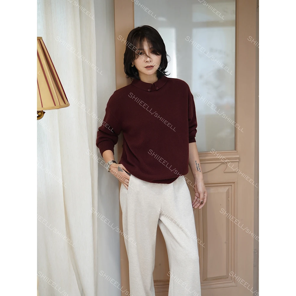 SHIIEELL【云朵羊毛】气质针织百搭厚款时尚圆领遮肉显瘦毛衫Z7491