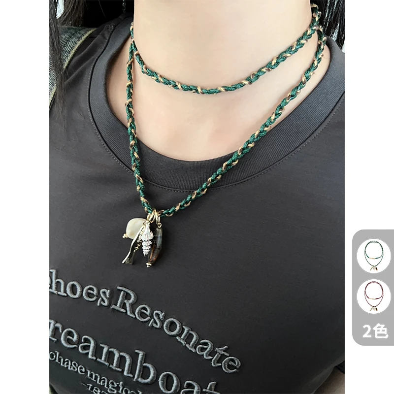 合金棉绳项链 A美洋MEIYANG 标本项链【欧若风】金属吊坠毛衣链S