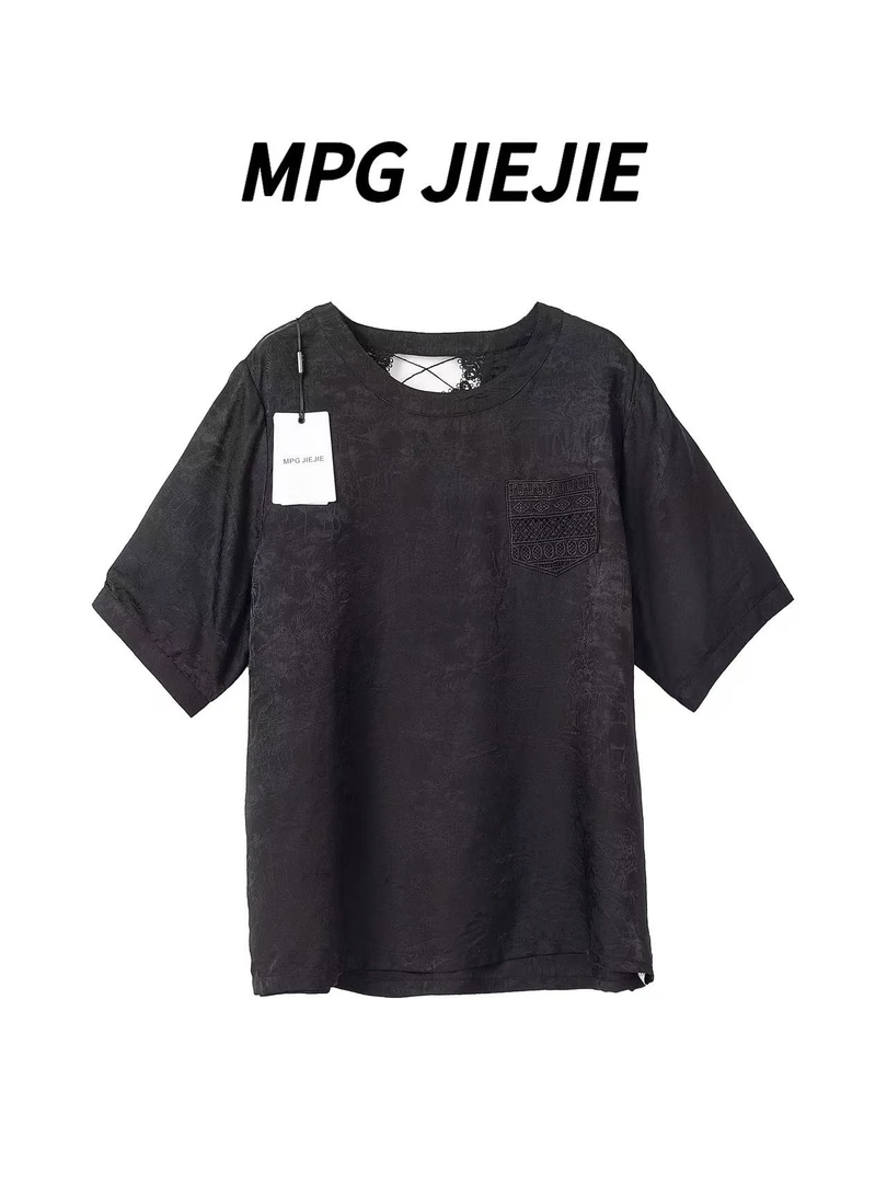 MPG JIEJIE【仲夏夜之梦】25春夏大码后背蕾丝气质时尚女人味上衣