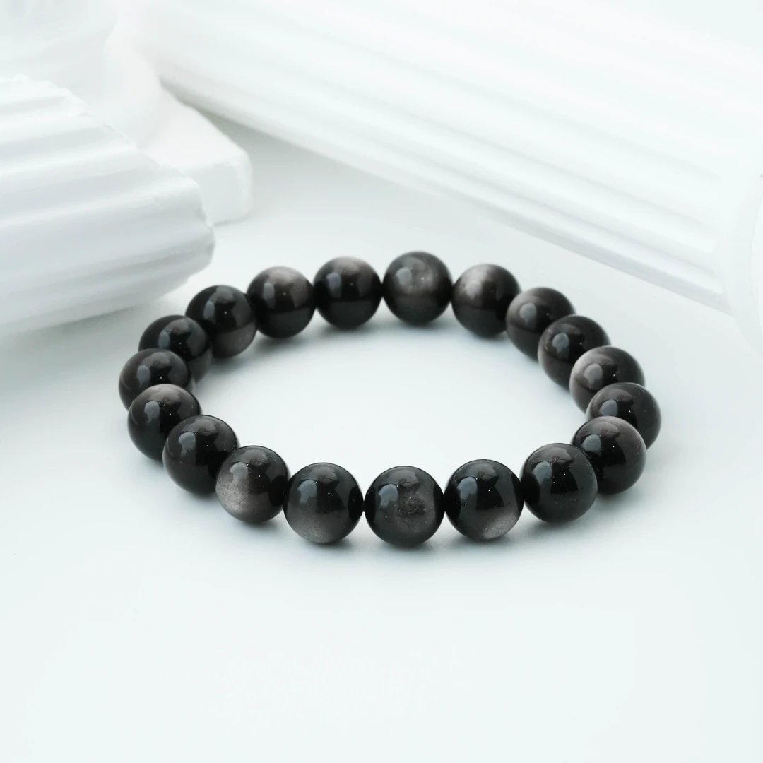 SC-019 黑曜石手串银耀石10mm/14mm