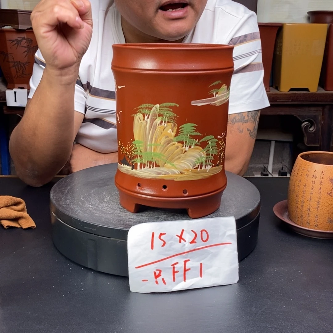 紫砂花盆货号一只FF1