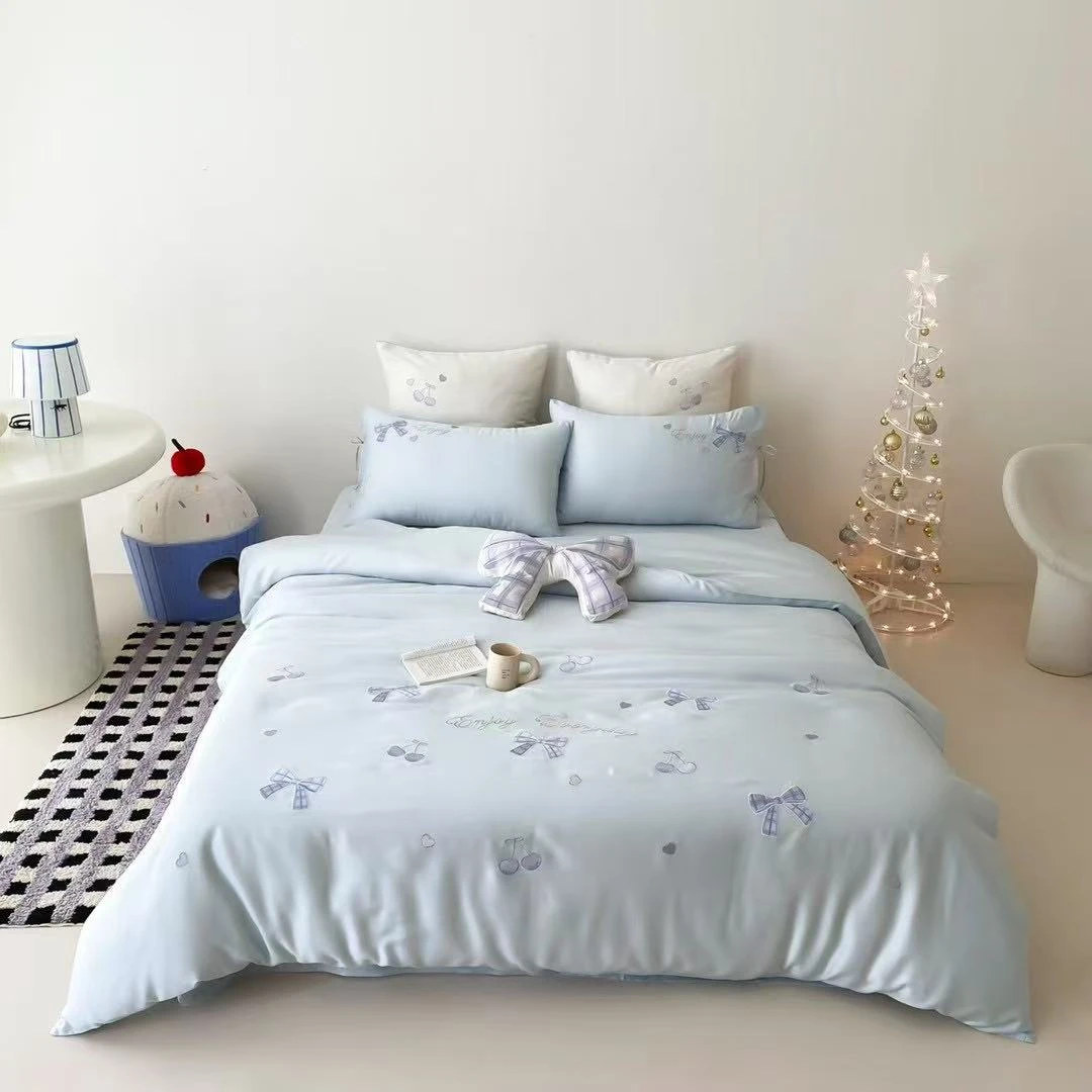 美玲 一半晴天160支莱赛尔兰精天丝四件套 轻奢设计师