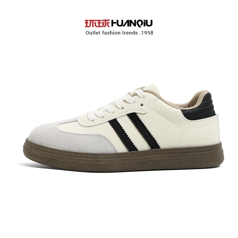 环球德训鞋情侣款2025新款低帮百搭风厚底平底小白鞋经典德训鞋