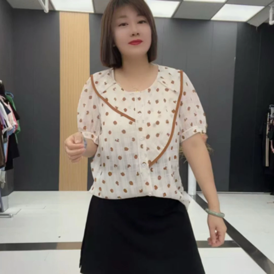 减龄洋气波点半袖衫-osdg-1011