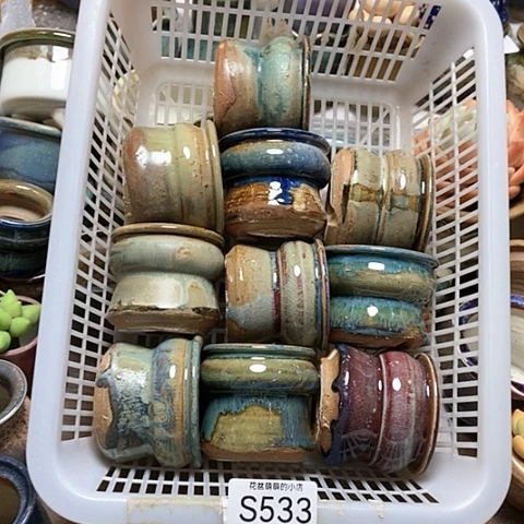 紫砂花盆红*手533微瑕品口径4到5左右