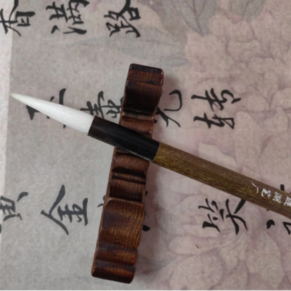 双羊牌善琏湖笔厂唐寅屏笔纯羊毫软毫无弹性毛笔直径0.9㎝出峰4.4㎝