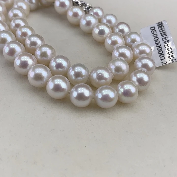 淡水珍珠银S925镶嵌颈饰11-12极光炫彩高品