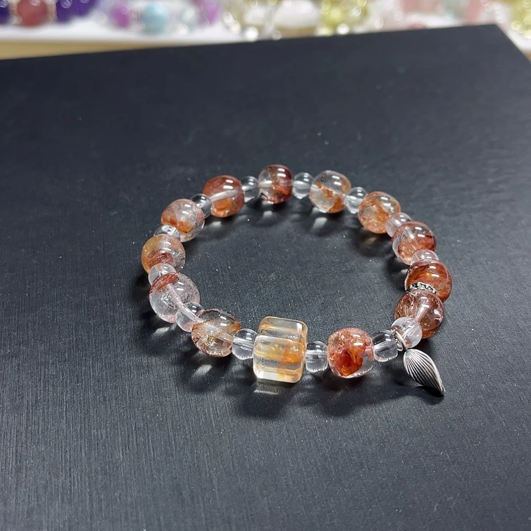 未镶嵌水晶手链红胶花设计款手串