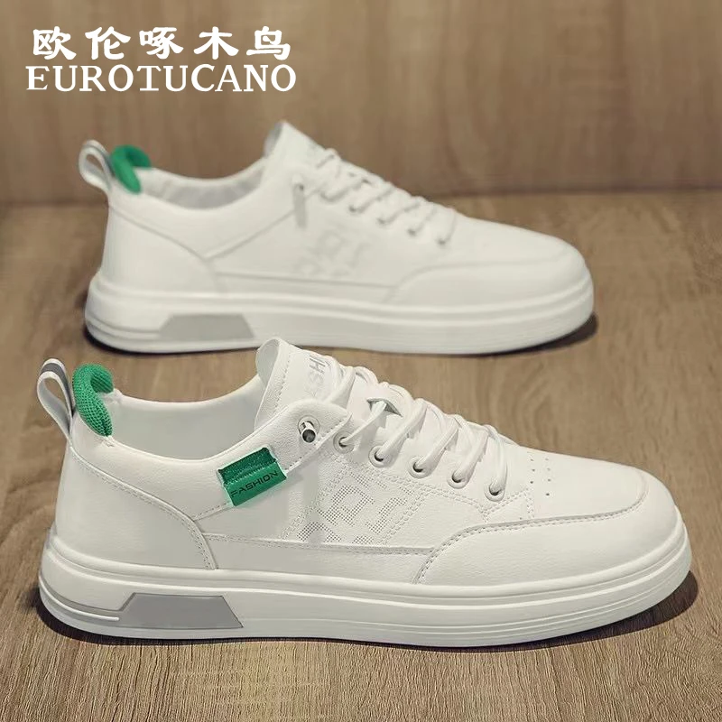 欧伦啄木鸟EUROTUCANO男鞋秋季透气百搭休闲小白鞋子男款运动板鞋