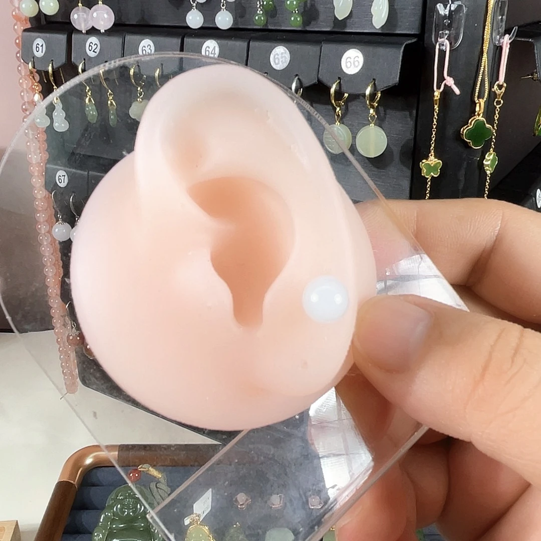 扶****银S925镶嵌和田玉耳饰
