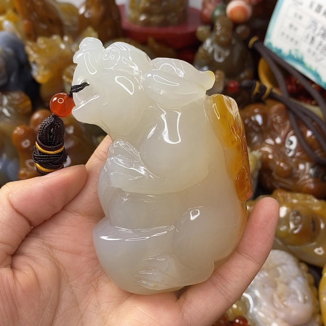 十***哥玛瑙/玉髓未镶嵌手把件